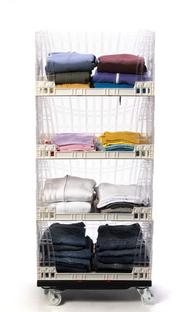 Crystal Clear Crate Display textil